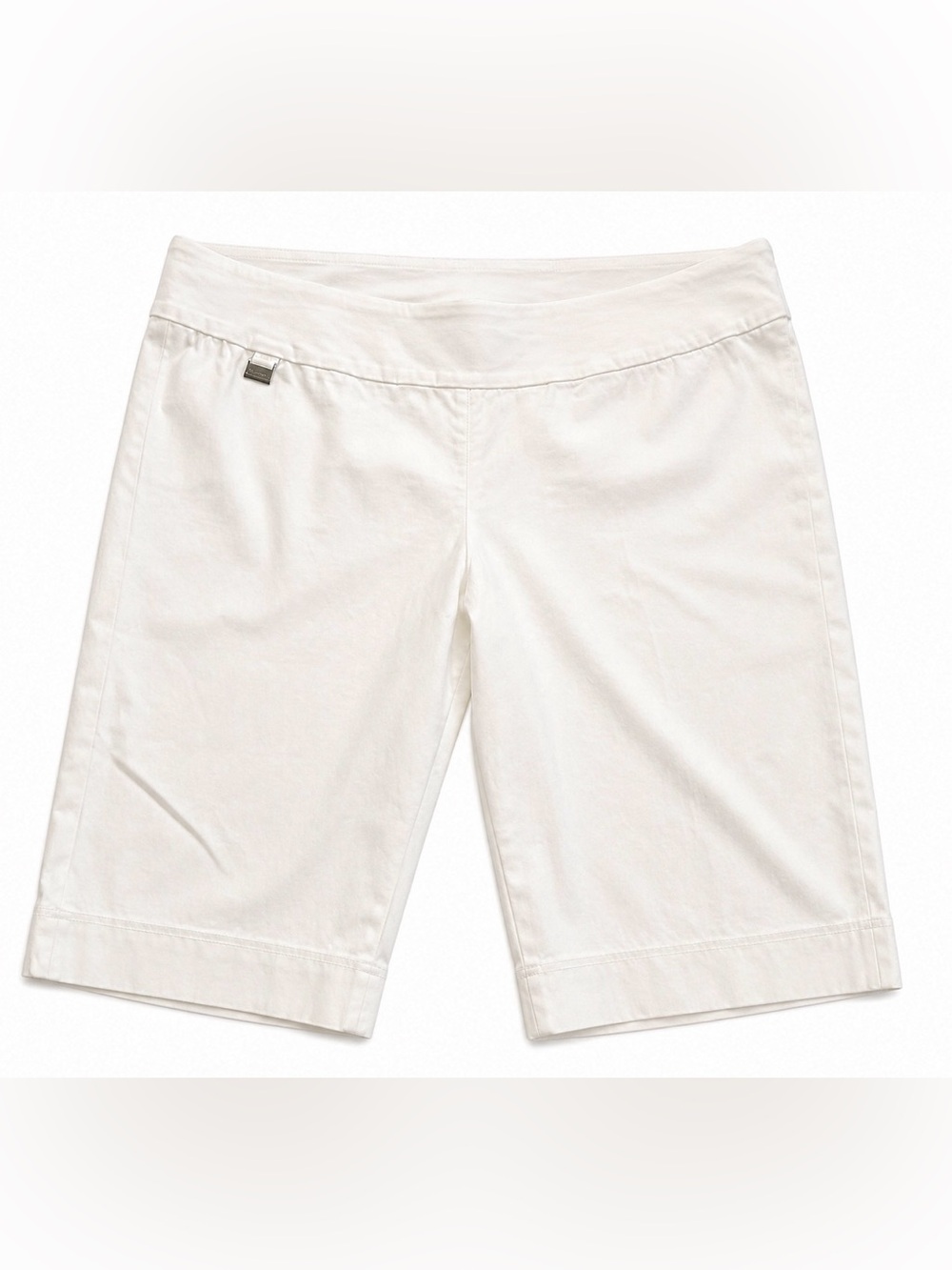 Mode de Vie White Stretch Bermuda Shorts Size 16 Pull-On Capris
